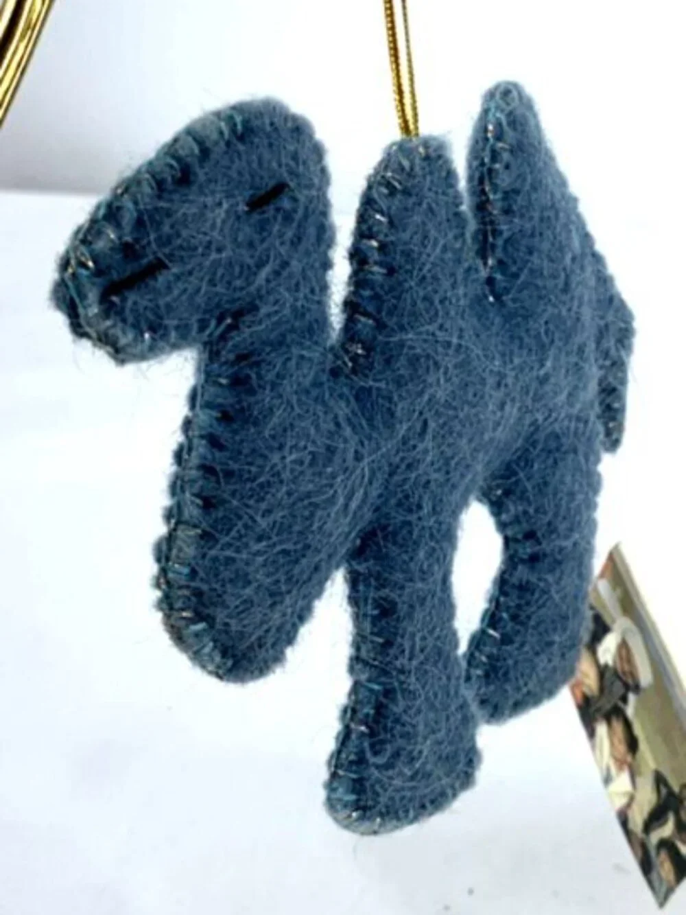 Felted Wool Animal Christmas Ornaments Camels Lot of 2 Hand Crafted 4